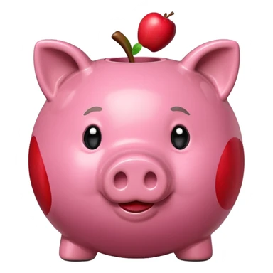 Piggy bank with Apple in mouth sticker