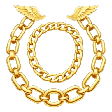 fantasy magic heavenly golden chains low poly sticker