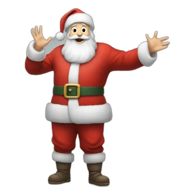 Full height Actively gesturing with hands pale skin Santa Claus in gray sticker