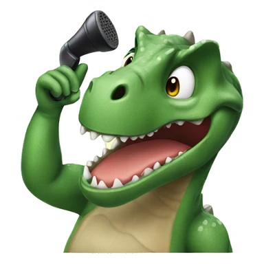 Dinosaur talking on a phone  sticker