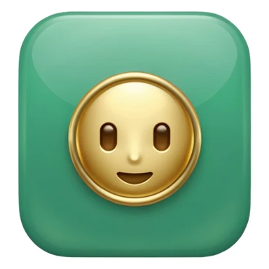Jade and gold style rounded square icon button sticker