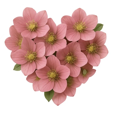 pink christmas rose heart,, remove background sticker