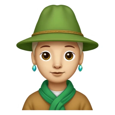 Lama and hat green sticker