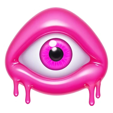gummy pink neon melted eye sticker