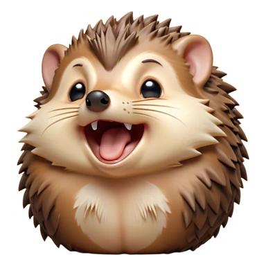 Cinematic Cute Yawning Hedgehog Portrait Emoji, Head tilted slightly with a dramatic, wide-open yawn, showcasing a soft, downy brown Fur with tiny, droopy ears and eyes barely open in drowsy contentment, Simplified yet irresistibly adorable features, highly detailed, glowing with a soft, cozy glow, high shine, relaxed yet expressive, stylized with a touch of natural whimsy, bright and endearing, soft glowing outline, capturing the essence of a sleepy yet affectionate hedgehog, so drowsy it feels like it could curl up out of the screen for a nap! sticker