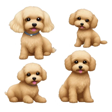 Brown dog maltipoo with girl girl have a blonde hair sticker