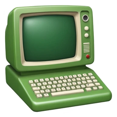 mac os icon code computer retro terminal, black, green white, numbers and code lines on the screen sticker