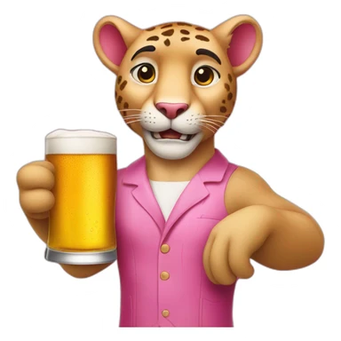 pink panther with beer sticker