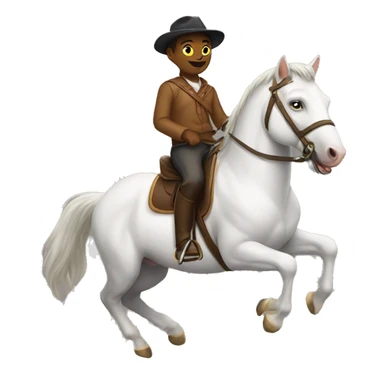 Cat riding on horse sticker