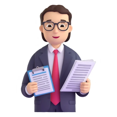 accountant with financial papers, no eyeglasses sticker