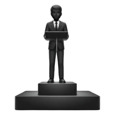 silhouette standing on top of a podium sticker