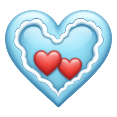 Crea un emoji de corazon que una mitad sea celeste y la otra blanca y en la unión de los colores que este difuminado sticker