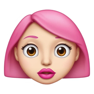 I want an emoji with the eyes looking to the side and with big pink lips with a judgemental face sticker