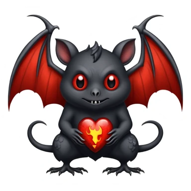 Monstre a corp craquelé fait de lave avec des ailes de chauve-souris et un tête de pierre carbonisé avec une mâchoire carré  sticker