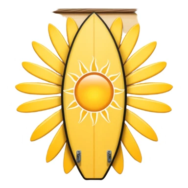 Surfboard with sun logo in the contre sticker