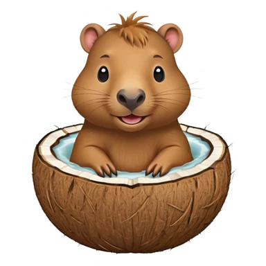 Make a capybara in a coconut sticker