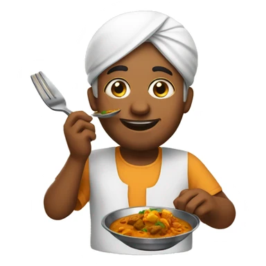 Indian eating curry sticker