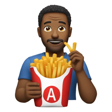 guy eating fries sticker