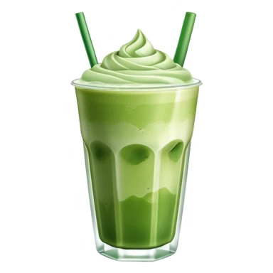 Matcha ice latte with icecubes sticker