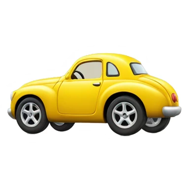 petite voiture jaune de côté sticker