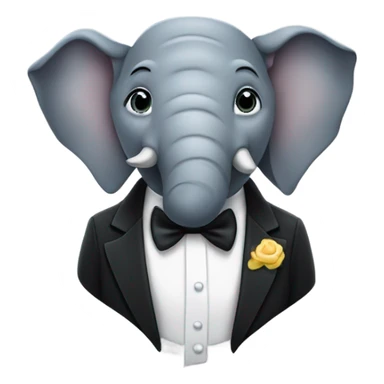 Elephant in a tuxedo  sticker