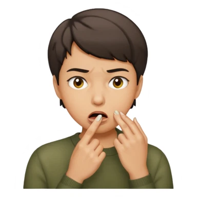 Emoji de una persona mordiéndose la uña  sticker
