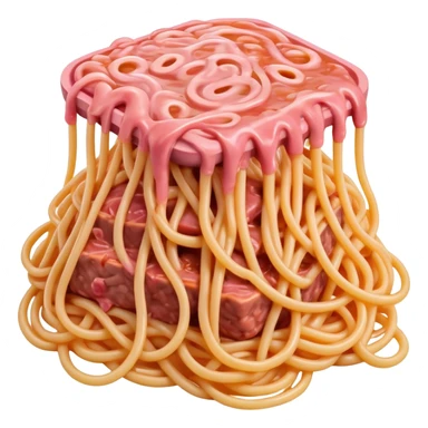  SPAM meat melted spaghetti pink gooey slop art sticker