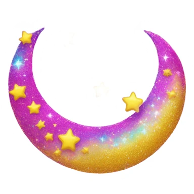 Lisa frank glitter crescent moon sticker