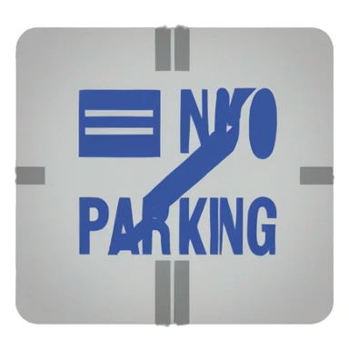 Parking block that says “no parking” sticker