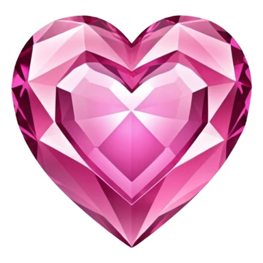 glitter pink crystal heart sticker