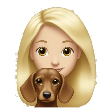 blonde girl with cream long haired dachshund sticker