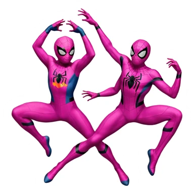 spider man and spider women pink sticker
