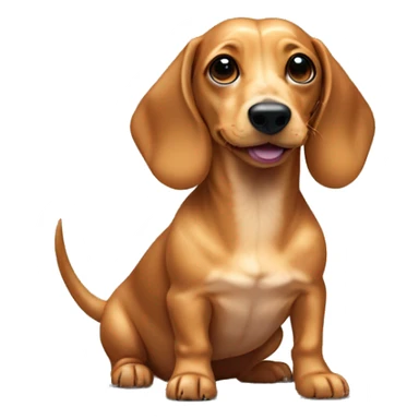 golden short-haired weiner dog with one spot along chest and white spots in paws sticker