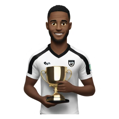 Derby county player holding trophy  sticker