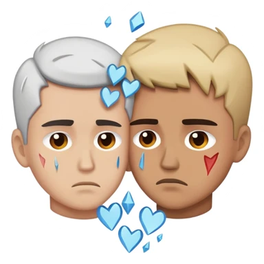 gay couple breaking up with a shattered heart between them sticker