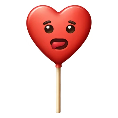 Red heart shaped lollipop  sticker