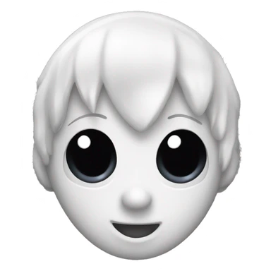 Create a black-and-white spider-themed emoji with large white eyes, a black background with white web lines, and a glossy finish. sticker