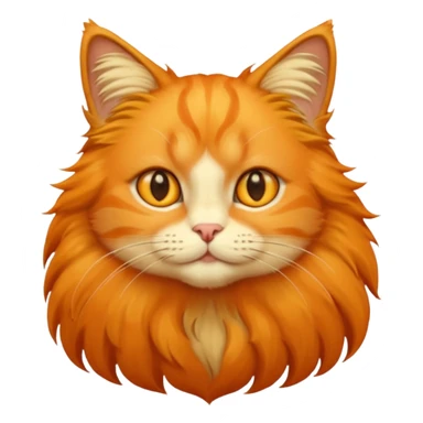 orange and yellow cat with long hair sticker