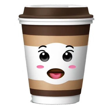 Withe coffee to go cup with kiss on cup sticker