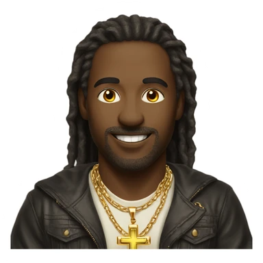 male portrait indoors with necklace wearing a gold crucifix exited about selling solar sticker