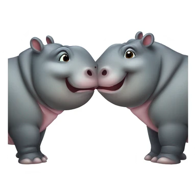 Two Hippopotamus kissing sticker