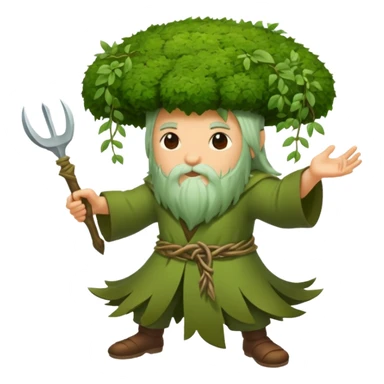 moss druid character slicing air with vine “no” sign sticker