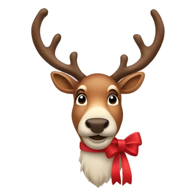Reindeer with a bow sticker