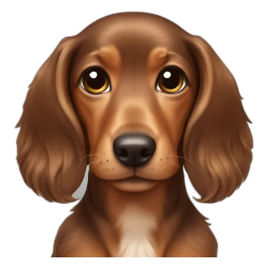 puppy teckel with long dark hair sticker