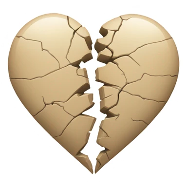 beige broken heart sticker