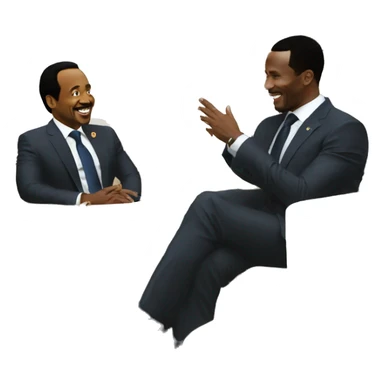 paul biya talking to samuel etoo sticker