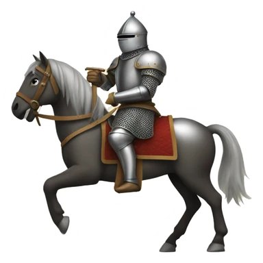 an medieval  knight on  a hors sticker