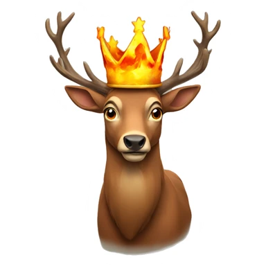A stag in a crown of fire sticker
