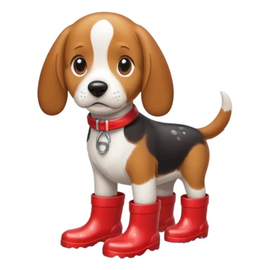 beagle with rainboots sticker