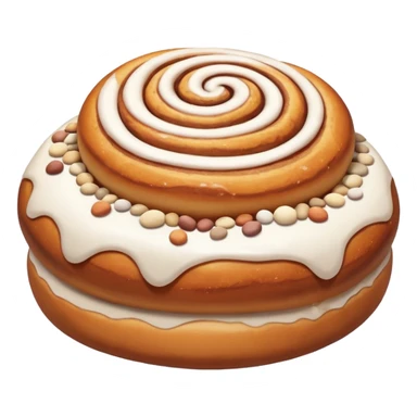 cinnemon bun with a lots white sugar pebbles on top sticker